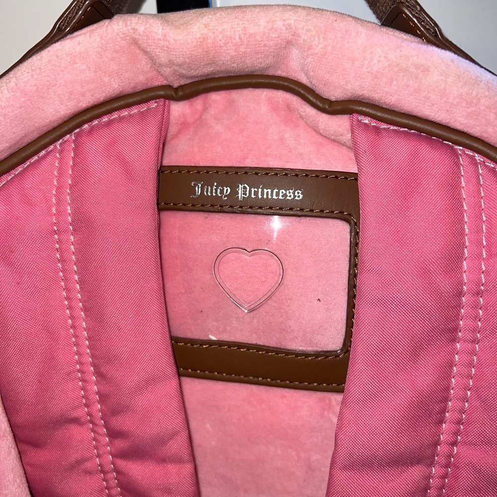 Vintage Rare Pink Juicy Couture Backpack Velour Purse Shoulder Bag y2k preloved - Picture 9 of 15